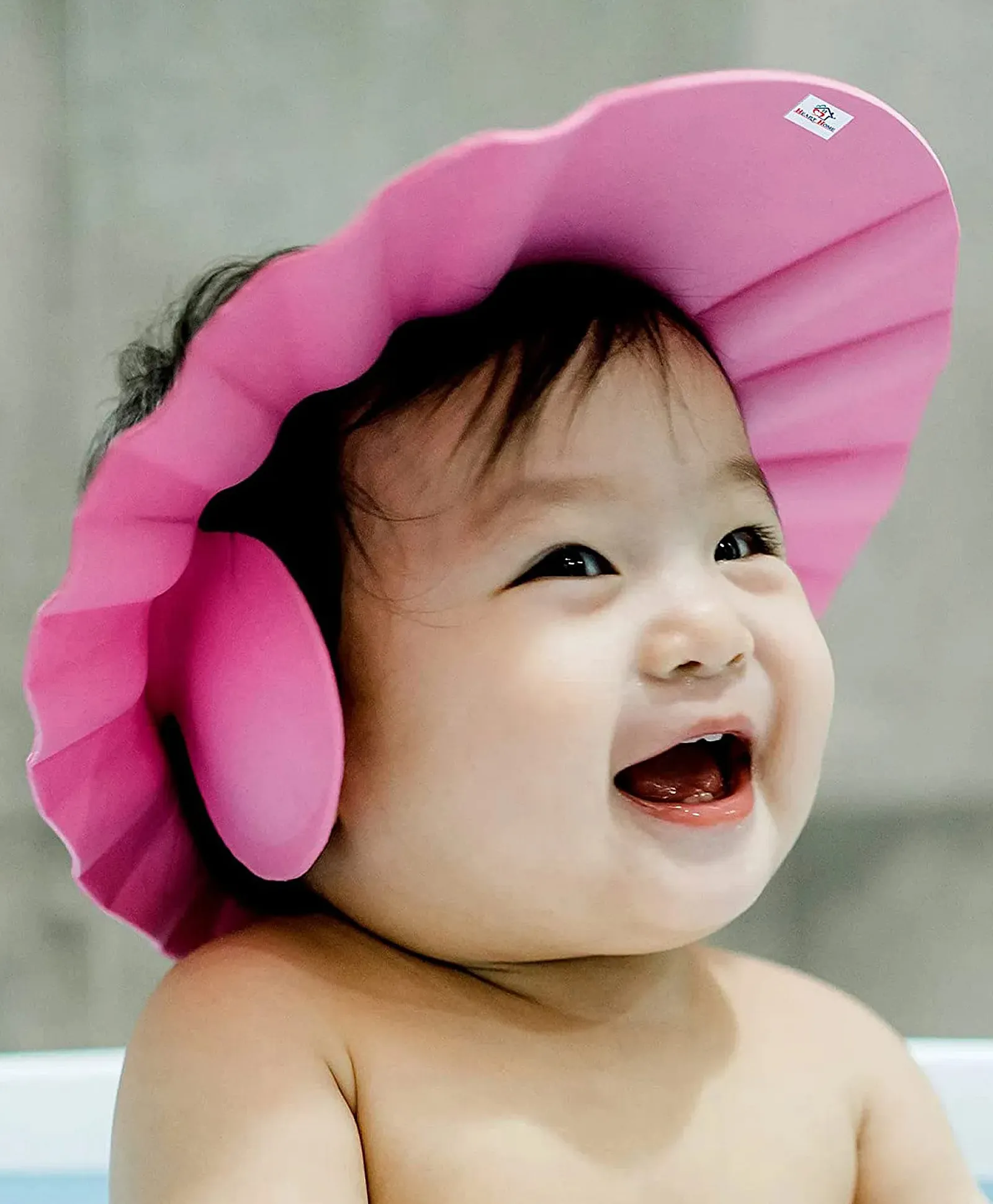 Soft adjustable baby bath shower cap